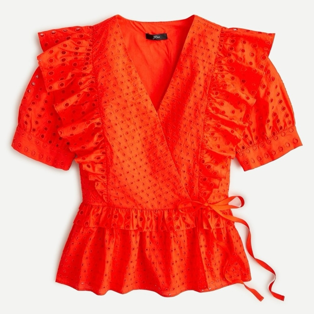 J. Crew Women's Eyelet Wrap Blouse